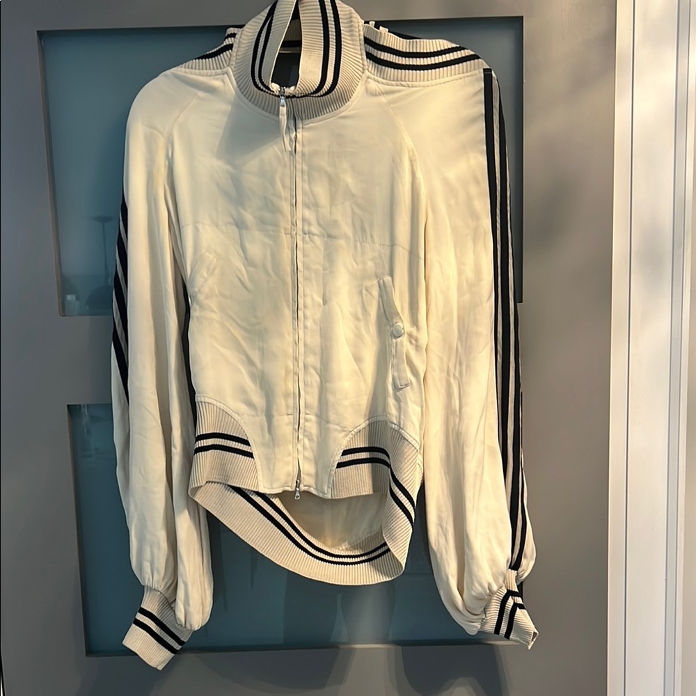 Jean Paul Gaultier White and Black Bomber Jacket